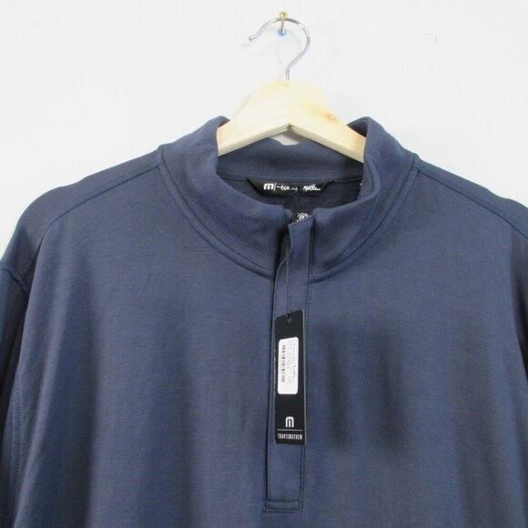 Travis Mathew Newport 1/4 Zip Fleece Men Sweatshirt XL Blue Performance Golf 564 - Picture 10 of 15